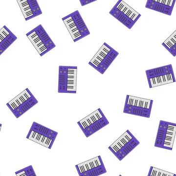 Pattern electronic synthesizer audio cartoon vector Stock Illustration