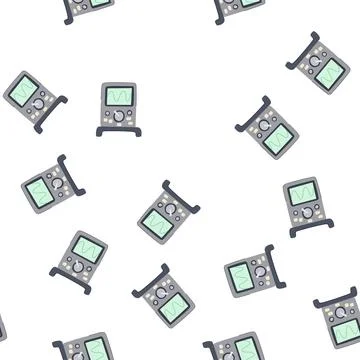 Pattern electronics oscillograph cartoon vector Stock Illustration