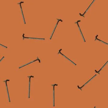 Pattern elegance cane stick gentleman sketch hand drawn Illustrazione stock