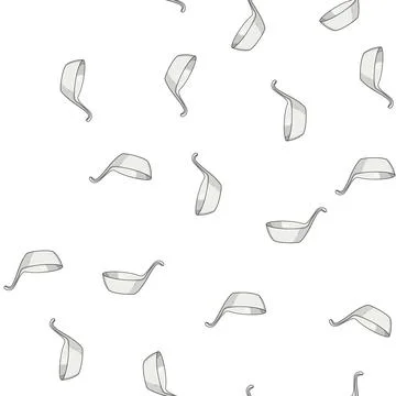 Pattern elegant ceramic soup spoon cartoon vector Stock Illustration