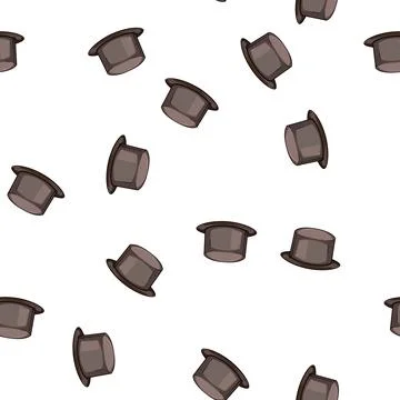 Pattern elegant cylinder hat cartoon vector Stock Illustration