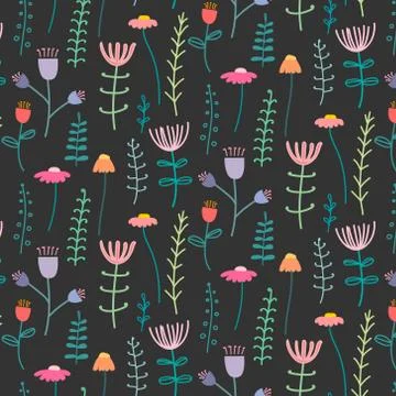 Pattern With Elegant Lovely Flower. Stock Illustration