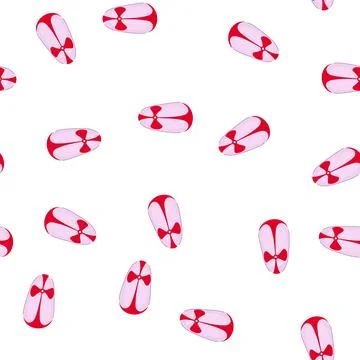 Pattern elegant nail art design with red bow detailing Stock Illustration