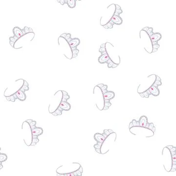 Pattern elegant tiara bridal cartoon vector Illustrazione stock