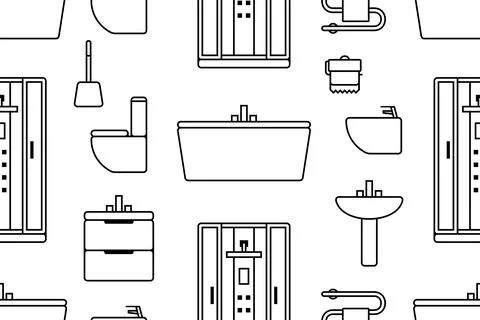 Pattern with Elements for bathroom Illustrazione stock