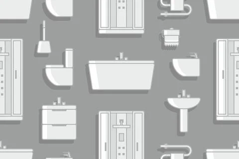 Pattern with Elements for bathroom Stock Illustration