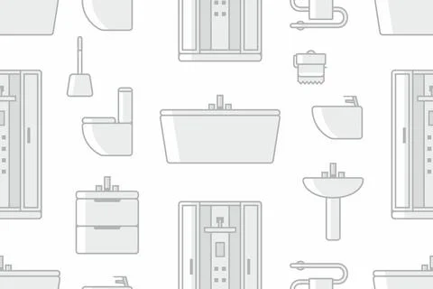 Pattern with Elements for bathroom Stock Illustration