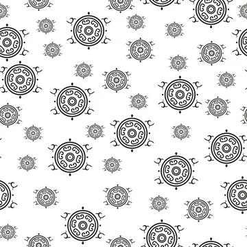 A pattern of elements reminiscent of ancient Russian painting. Illustrazione stock