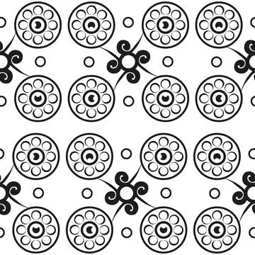 A pattern of elements reminiscent of ancient Russian painting. Illustrazione stock