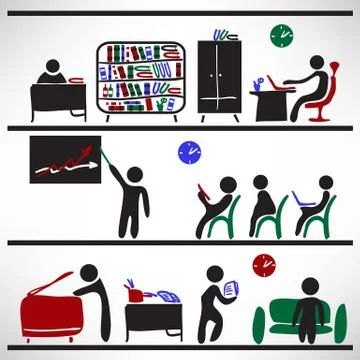 Pattern with elements of social infographic Stock Illustration