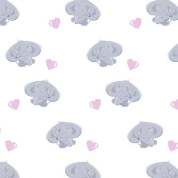 Pattern elephant with a ball Illustrazione stock