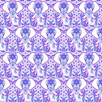 Pattern with elephant Stock Illustration