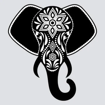 Pattern with elephant Stock Illustration