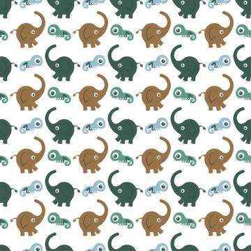 Pattern with elephants Illustrazione stock