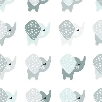 Pattern with elephants Stock Illustration
