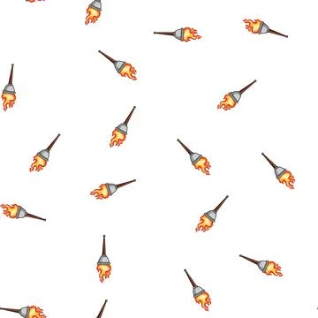 Pattern ember torch fire cartoon vector Stock Illustration