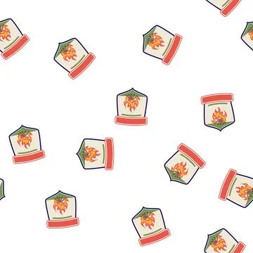 Pattern emblem retro bonfire badge cartoon vector Stock Illustration