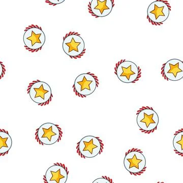 Pattern emblem star badge cartoon vector Stockillustratie