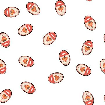 Pattern embroidery retro bonfire badge cartoon vector Stock Illustration