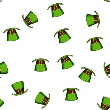 Pattern emerald leprechaun green hat cartoon vector Stock Illustration