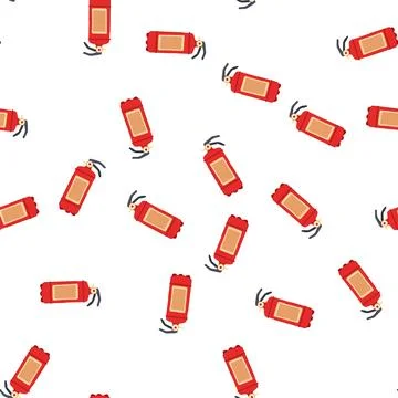 Pattern emergency fire extinguisher cartoon vector Stock Illustration