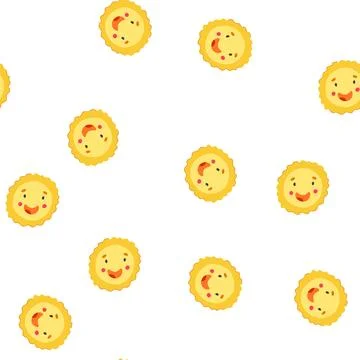 Pattern emoji sun character cartoon vector Stockillustratie