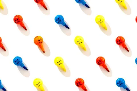 Pattern of emotions balls background. Stock Photos