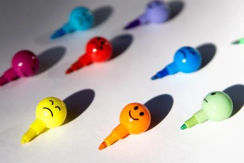 Pattern of emotions balls background. Stock Photos