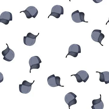 Pattern empty baseball cap cartoon vector Stock Illustration