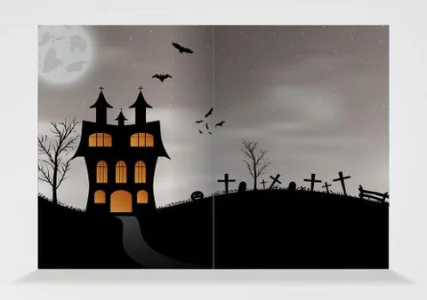 Pattern of empty brochure for halloween Illustrazione stock