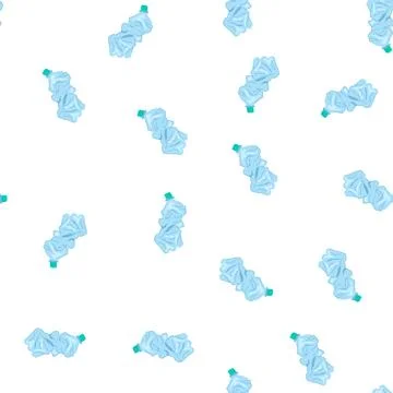 Pattern empty crumpled plastic bottle cartoon vector イラスト素材