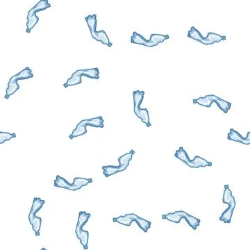 Pattern empty crumpled plastic bottle cartoon vector イラスト素材
