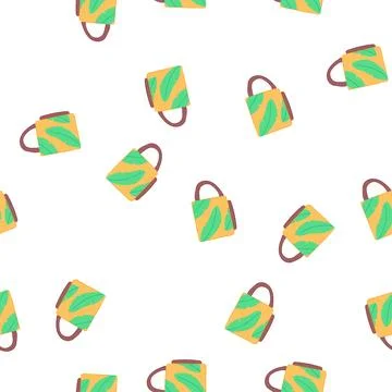 Pattern empty cup ceramic cartoon vector Stock Illustration
