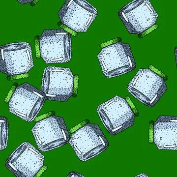 Pattern Empty glass jar hand drawing illustration in sketch style Stock Illustration