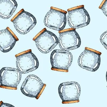 Pattern Empty glass storage jar line art illustration Stock Illustration