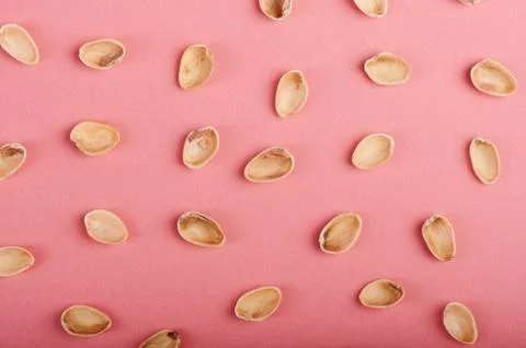 Pattern of empty nut shells Foto stock
