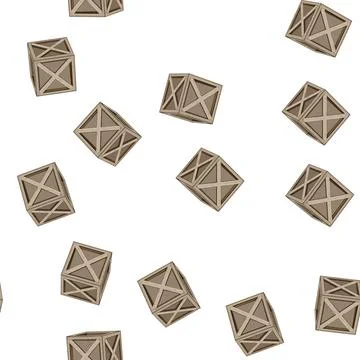Pattern empty wooden crate cartoon vector Illustrazione stock