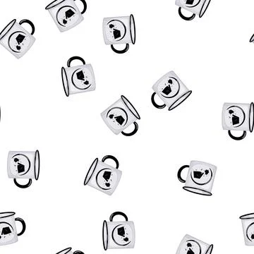 Pattern enamel camp cup cartoon vector 스톡 일러스트