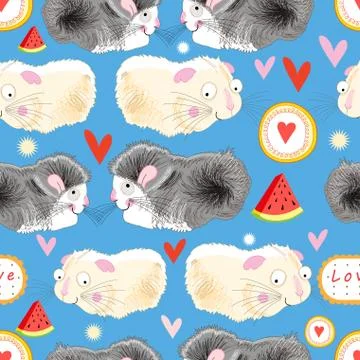 Pattern enamored hamster Illustrazione stock