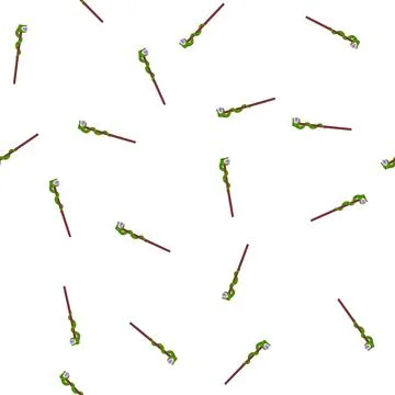 Pattern enchant magic wizard stick cartoon vector Stock Illustration