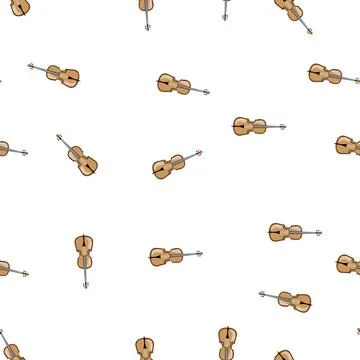 Pattern endpin cello cartoon vector Stockillustratie