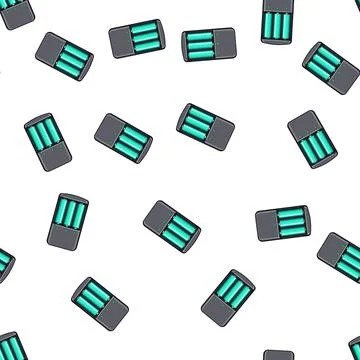 Pattern energy aa battery charger cartoon vector Stock Illustration