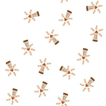 Pattern energy mill farm cartoon vector イラスト素材