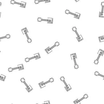 Pattern Engine piston connecting rod component on white background Stock Illustration