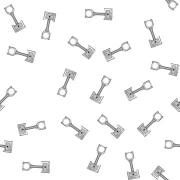 Pattern Engine piston connecting rod on white background Illustrazione stock