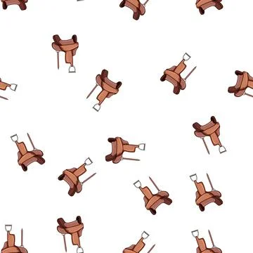 Pattern english saddle cartoon vector Stock Illustration