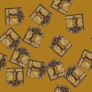 Pattern entry keyhole sketch hand drawn Stock Illustration