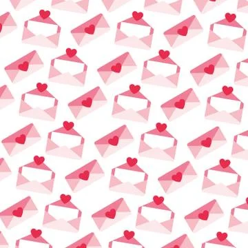 Pattern of envelope with heart , valentines day Illustrazione stock