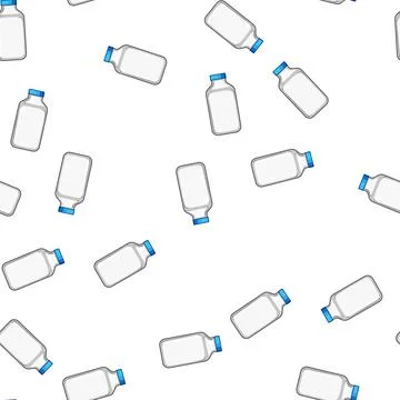 Pattern environment milk bottle plastic cartoon vector Stock Illustration