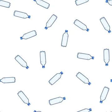Pattern environment plastic water bottle cartoon vector Stock Illustration